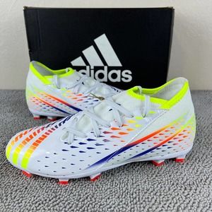 Adidas Predator Edge .3 FG White Multicolor Soccer Cleats Boy's Youth Size 4